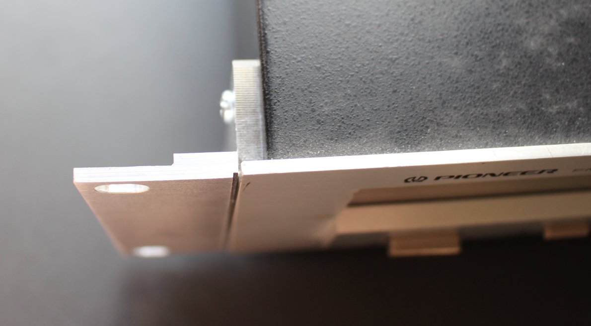 Pioneer JA-R104 inspired rack holder, machined aluminum